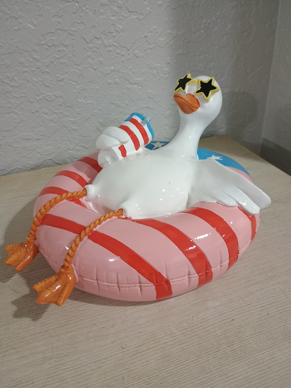 Seagull Bird Pool Float Patriotic 4th July Stars & Stripes 9.5×5" NEW
